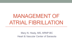 Management of atrial fibrillation
