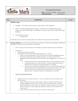 PTFA Minutes May 2017 - Stella Maris Catholic Primary School