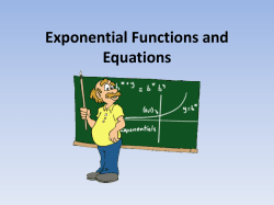 Exponential Functions and Equations