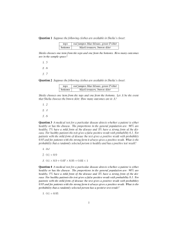 Question 1 Suppose the following clothes are available in Sheila`s