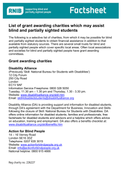 Grants for blind and partially sighted students