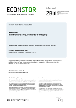 Informational requirements of nudging