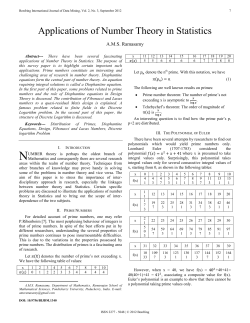 Applications of Number Theory in Statistics