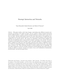 Strategic Interaction and Networks - Department of Economics, Yale