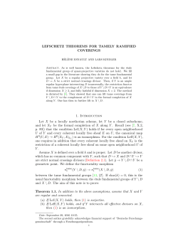 LEFSCHETZ THEOREMS FOR TAMELY RAMIFIED COVERINGS 1