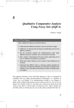 Qualitative Comparative Analysis Using Fuzzy Sets (fsQCA)
