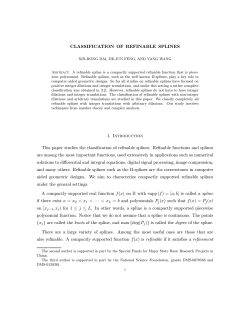 CLASSIFICATION OF REFINABLE SPLINES 1. Introduction This