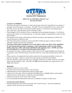 Sports - Adult Flag Football League Rules