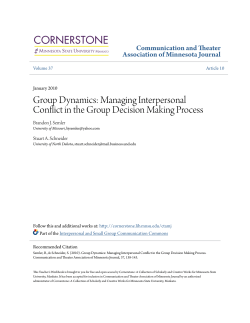 Group Dynamics: Managing Interpersonal Conflict in