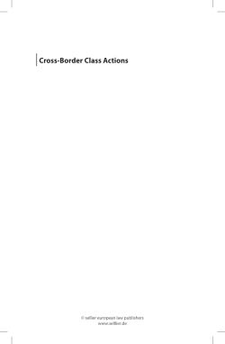 Cross-Border Class Actions: The European Way