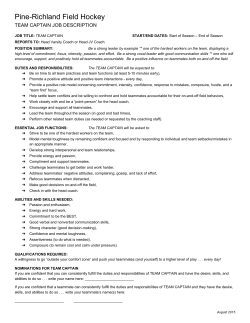 Team Captain Job Description