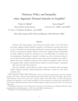 Monetary Policy and Inequality when Aggregate