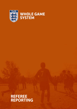 Referee Reporting Guidance Whole Game System