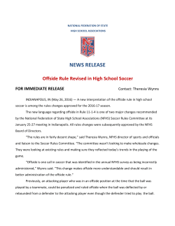 2016-17 NFHS Soccer Rule Change