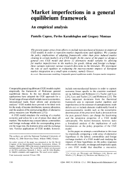 Market imperfections in a general equilibrium framework