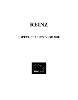 Introduction REINZ Useful Clauses