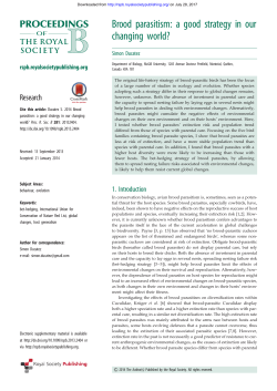 Brood parasitism: a good strategy in our changing world?
