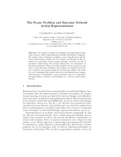 The Frame Problem and Bayesian Network Action Representations