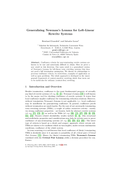Generalizing Newman`s Lemma for Left-Linear Rewrite Systems
