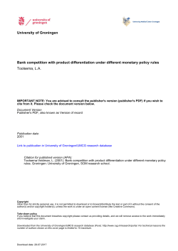 University of Groningen Bank competition with product differentiation