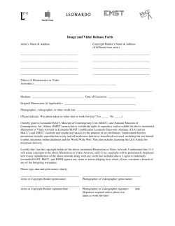 Image and Video Release Form - Museum of Contemporary Cuts