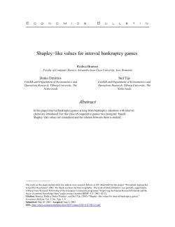 Shapley&minus;like values for interval bankruptcy games Abstract