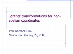 Lorentz-transformations for non