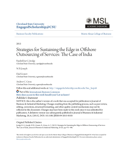Strategies for Sustaining the Edge in Offshore Outsourcing of Services