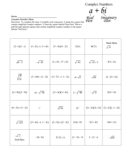 Complex Number Maze Activity and Key