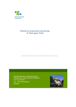Manual for preparation and storage of &ldquo;State game&rdquo; birds