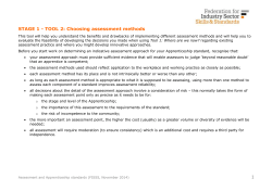 Tool 2: Choosing assessment methods