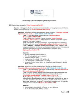 Liberal Arts (LA) Minor: Competency Mapping Document C1. Work
