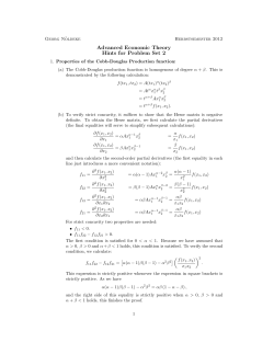Advanced Economic Theory Hints for Problem Set 2