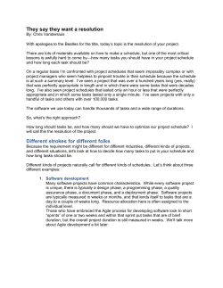 Factors in choosing your project resolution