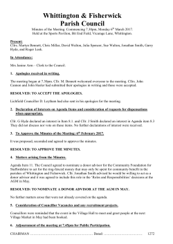 minutes march 2017 - Whittington and Fisherwick Parish Council