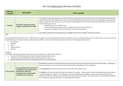 Tackling Persuasive Writing – how to address the