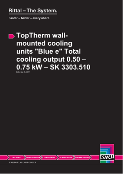 TopTherm wall- mounted cooling units "Blue e" Total cooling output
