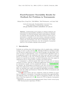 Fixed-Parameter Tractability Results for Feedback Set Problems in