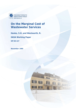 On the Marginal Cost of Wastewater Services