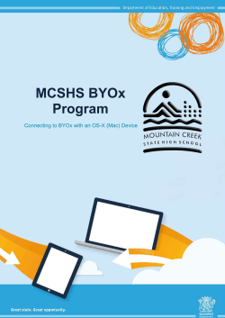 Connecting with OS-X - Mountain Creek State High School