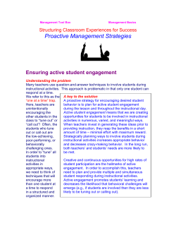 Proactive Management Strategies