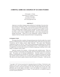 a mental game as a source of cs case studies