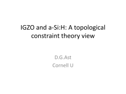 IGZO and a-Si:H: A topological constraint theory view