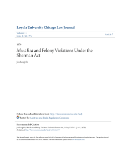 Mens Rea and Felony Violations Under the Sherman Act