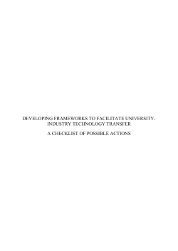Developing Frameworks to Facilitate University-Industry