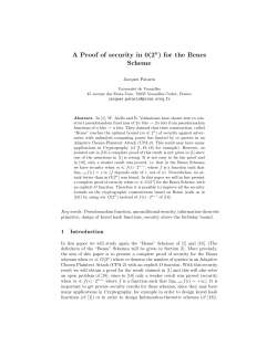 A Proof of security in 0(2n) for the Benes Scheme - PRiSM