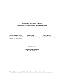 "Dismantling the Legacy of Caste: Affirmative Action in