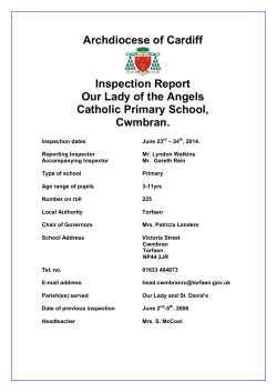 RE Inspection Report 2014 - Our Lady of the Angels RC Primary