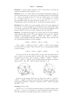 Solutions Problem 1. Given positive integers k and m, show