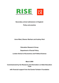 Secondary school admissions in England